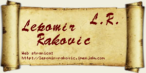 Lepomir Raković vizit kartica